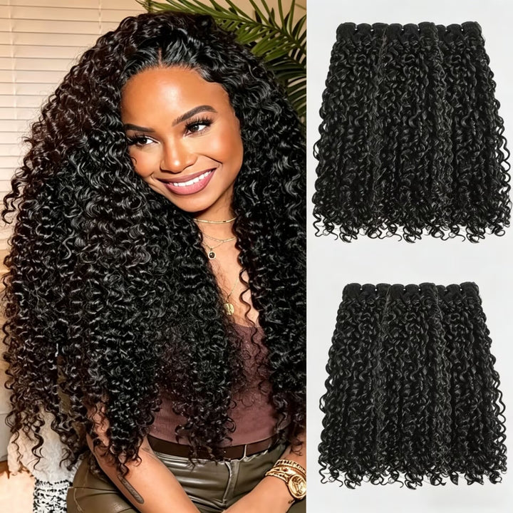 12A Cabelo Humano Brasileiro Virgem Não Processado Cacheado Curly 3 Maços Grau Premium