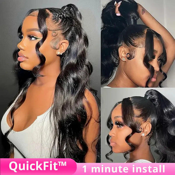 Perucas 360 Lace Wigs Body Wave Invisi-Band Transparent Lace Frontal de Cabelo Humano