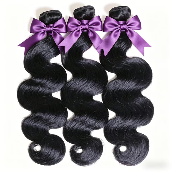 Extensões de Cabelo Humano Pacote com 3 Maços Cabelo Brasileiro Virgem, Não Processado, Grau 12A Ondulado Body Wave