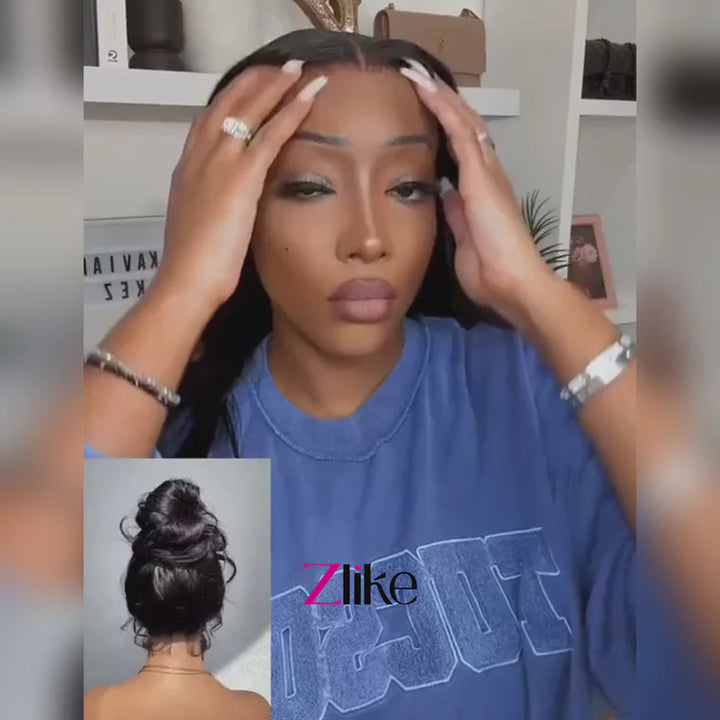 Peruca Frontal de Renda 360 Lisa Pré-Cortada e Sem Cola Com Faixa Invisível em Cabelo Humano e Linha Capilar Natural