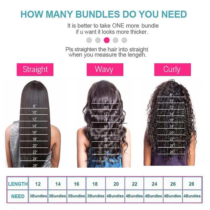 Cabelo Humano Liso 3 Maços com Lace Frontal 13x4 Preto Natural
