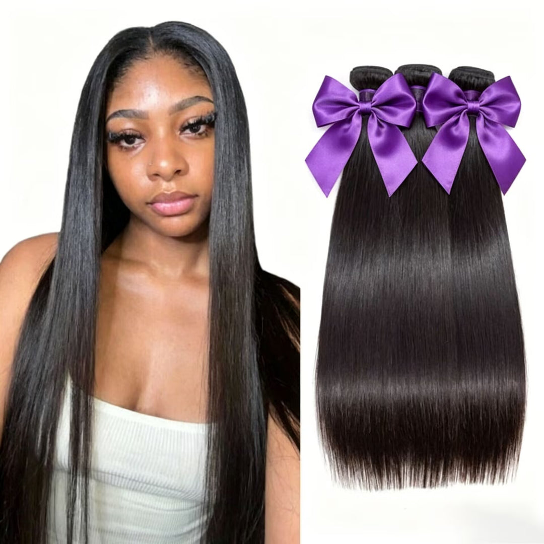 Extensões de Cabelo Humano 1 Pacote de Cabelo Brasileiro Virgem, Liso, Não Processado  Grau 12A