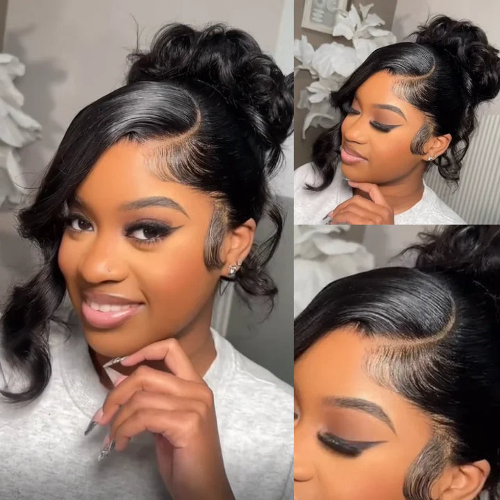 Perucas 360 Lace Wigs Body Wave Invisi-Band Transparent Lace Frontal de Cabelo Humano