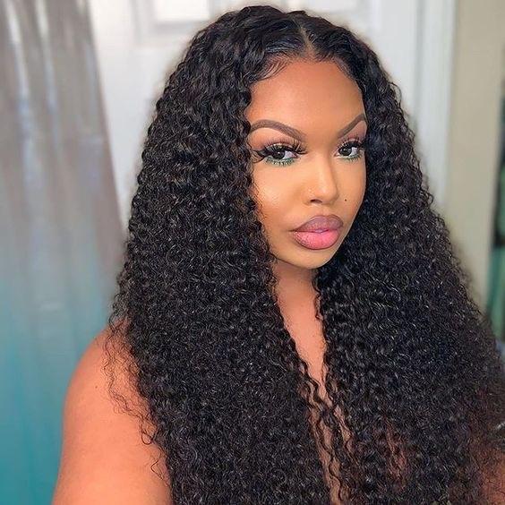Cabelo Virgem Jerry Curly Grau 12A 3 Maços com Frontal de Cabelo Humano