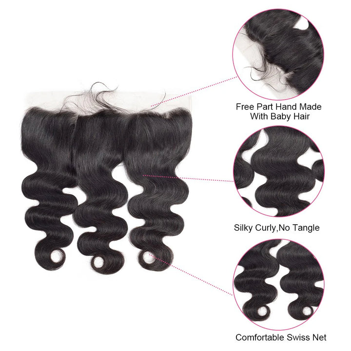 Kit Para Confecção de Perucas: Bundles Com Textura Body Wave e Closure — Cabelo Humano Brasileiro 12A de Alta Densidade