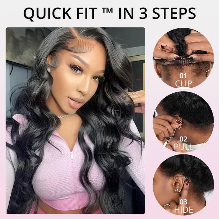 Perucas 360 Lace Wigs Body Wave Invisi-Band Transparent Lace Frontal de Cabelo Humano