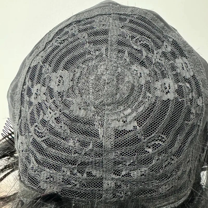 Peruca Curta Preta Zlike, 26 cm de Comprimento, Com Franja Leve e Confortável Elegante e Natural Brilhante e Luminos