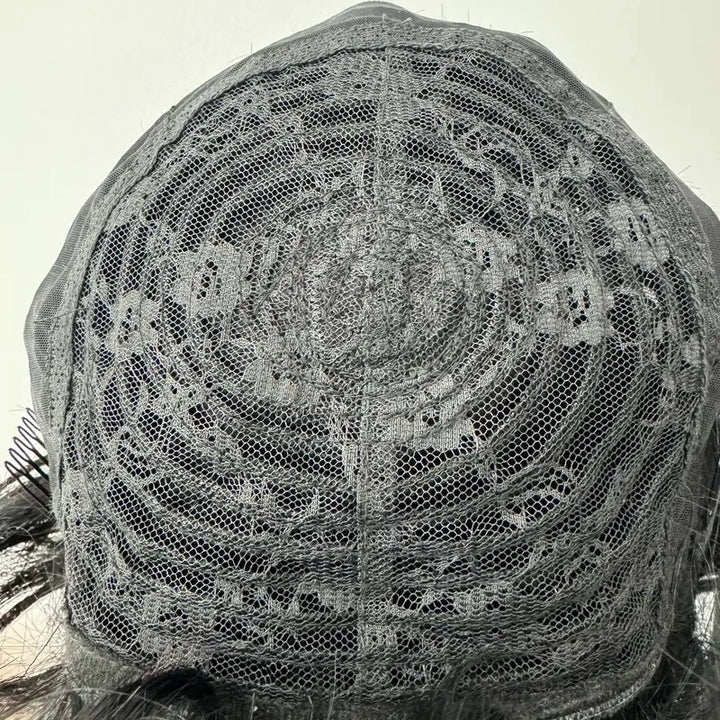 Peruca Curta Preta Zlike, 26 cm de Comprimento, Com Franja Leve e Confortável Elegante e Natural Brilhante e Luminos