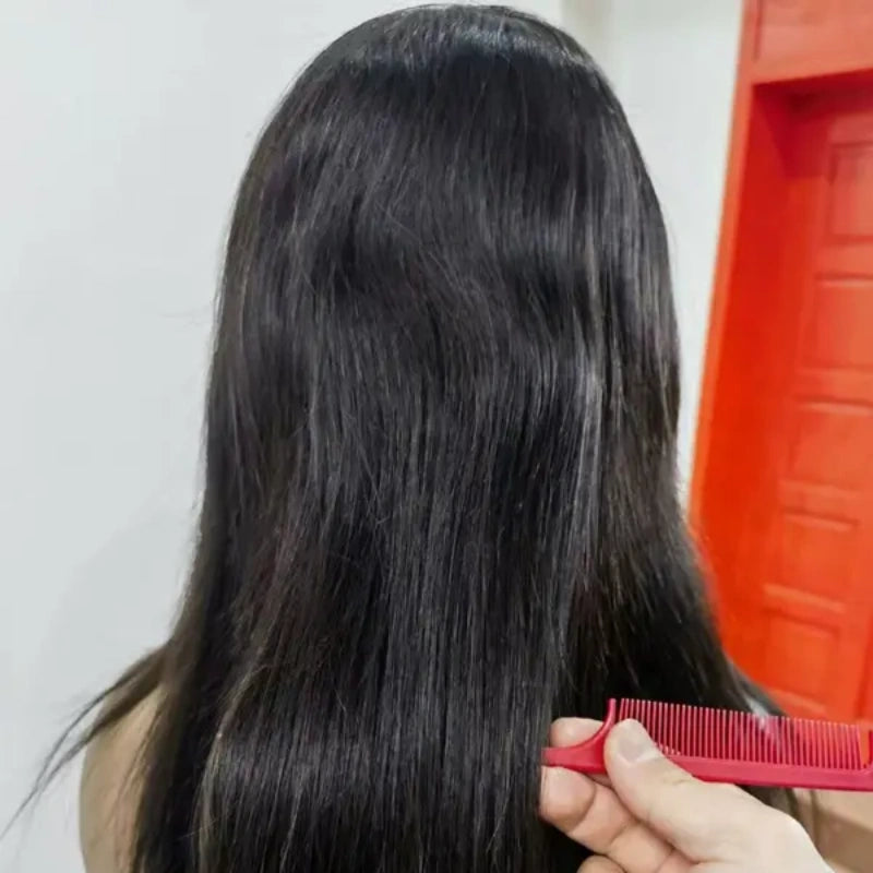 Humano Zlike Peruca de Cabelo Humano Ocidental de 60cm 13*4 Lace Front Wig Cabelo Liso Natural Conjunto Comple