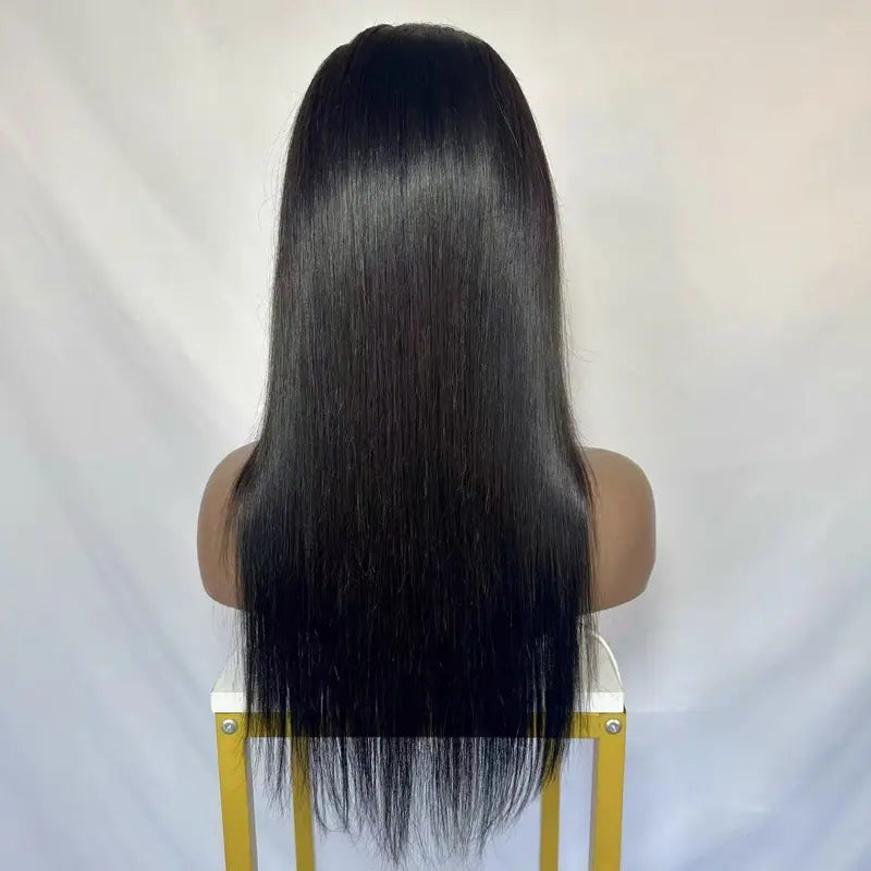 Humano Zlike Peruca de Cabelo Humano Ocidental de 60cm 13*4 Lace Front Wig Cabelo Liso Natural Conjunto Comple
