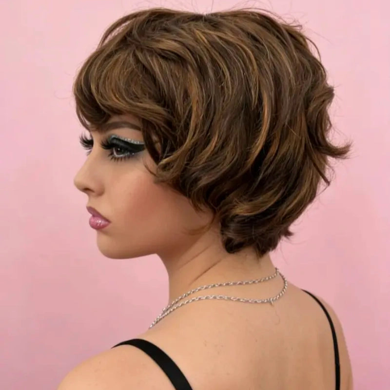 Cabelo Humano 26cm 5 Cores Disponíveis Peruca de Cabelo Humano Real 26cm, Cores Naturais e Degradê