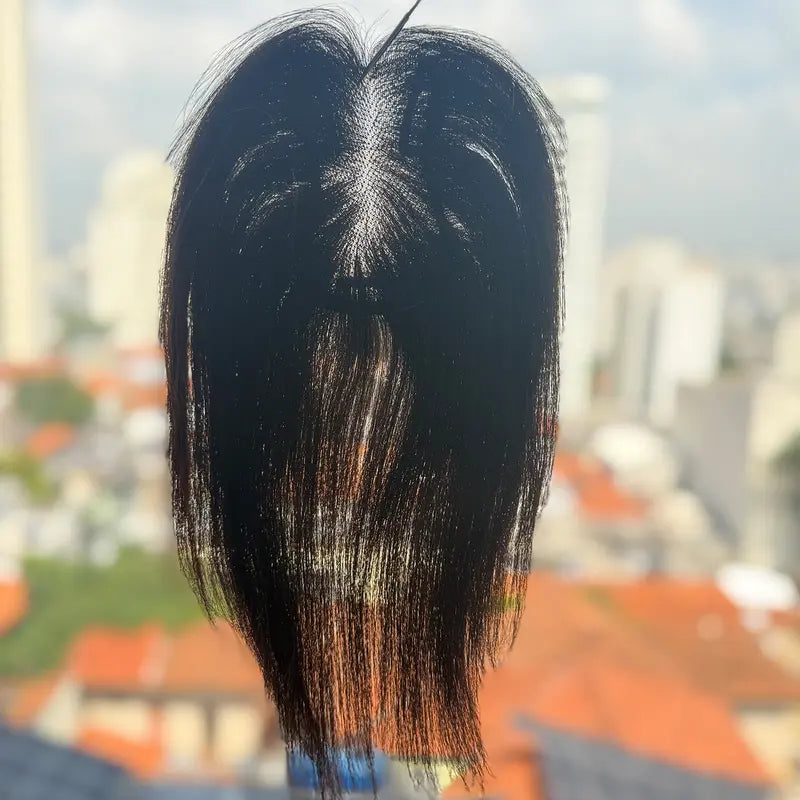 50g x 25cm Versão Espessa Aprimorada Aplique Com Topo Alto Para Mais Volume Toupee Feminina Fios de Hair Natu