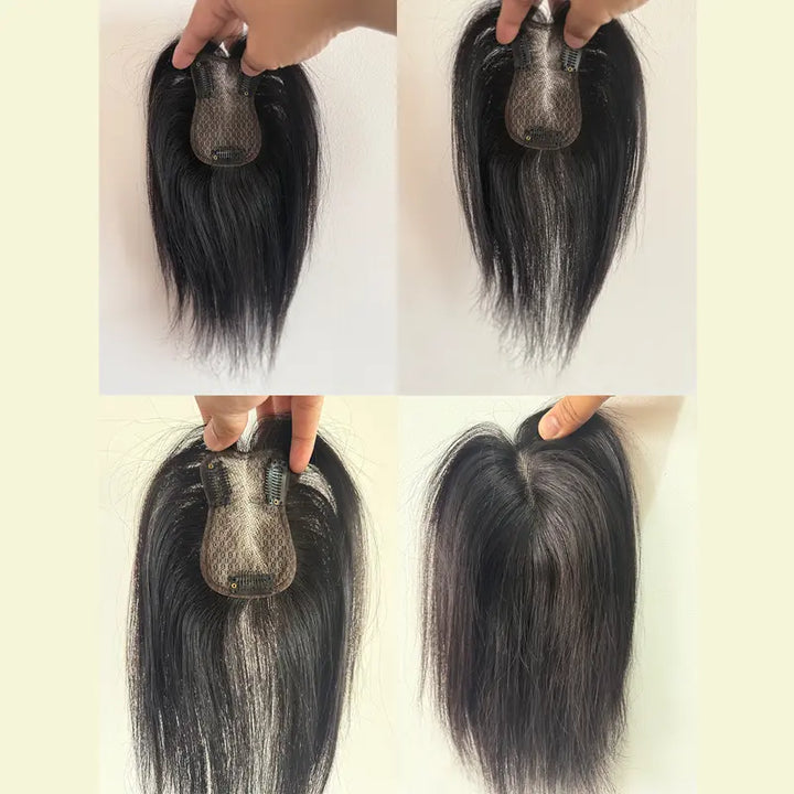 50g x 25cm Versão Espessa Aprimorada Aplique Com Topo Alto Para Mais Volume Toupee Feminina Fios de Hair Natu
