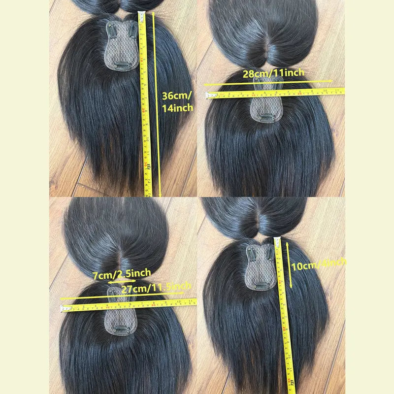 50g x 25cm Versão Espessa Aprimorada Aplique Com Topo Alto Para Mais Volume Toupee Feminina Fios de Hair Natu