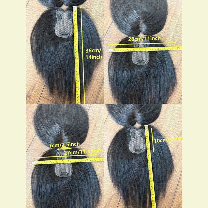 50g x 25cm Versão Espessa Aprimorada Aplique Com Topo Alto Para Mais Volume Toupee Feminina Fios de Hair Natu